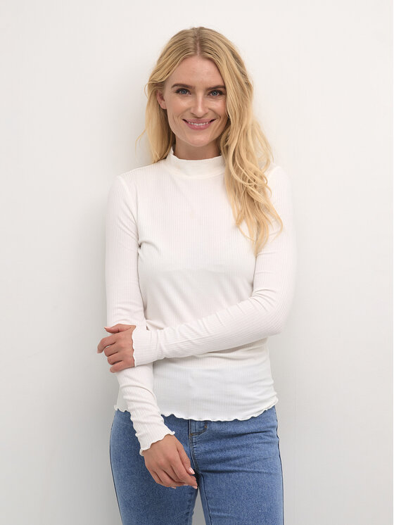 Kaffe Блуза Kadrew Turtleneck 10507922 Бял Shaped Fit за Жени цена