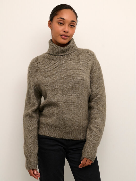 Kaffe Пуловер Kaalioma Rollneck 10506946 Бежов Loose Fit за Жени цена