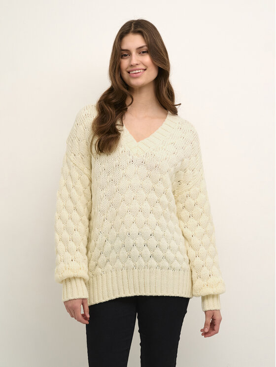 Kaffe Пуловер Katinka 10507747 Екрю Loose Fit за Жени цена