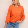 Kaffe Тишърт Tio 10507286 Оранжев Loose Fit за Жени цена