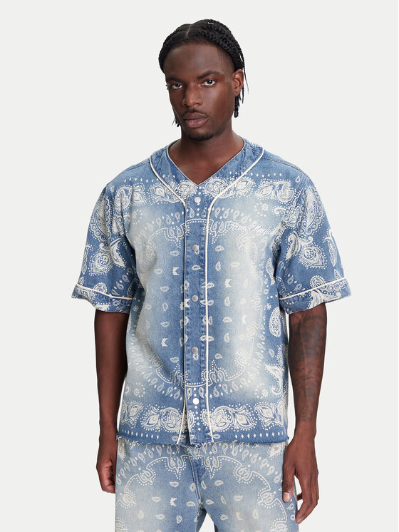 Karl Kani Риза Paisley Denim Baseball PD00005371 Син Regular Fit за Мъже цена