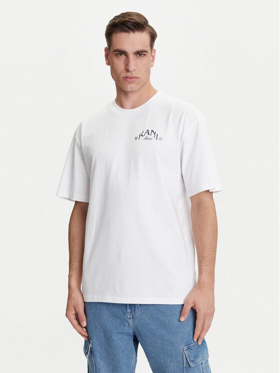 Karl Kani Тишърт Palm Print PD00005330 Бял Relaxed Fit за Мъже цена