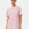 Karl Kani Тишърт Signature Heart Pinstripe Os 61300127 Розов Regular Fit за Жени цена