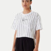 Karl Kani Тишърт Small Signature Essential Pinstripe 6137879 Бял Relaxed Fit за Жени цена