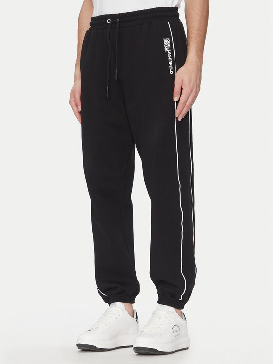 Karl Lagerfeld Jeans Долнище анцуг A2M10098 Черен Regular Fit за Мъже цена