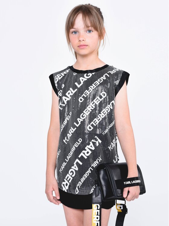Karl Lagerfeld Kids Елегантна рокля Z12242 S Черен Regular Fit за Момичета цена