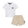 Karl Lagerfeld Kids Комплект от тениска с яка и къси панталони Z30501 M Бежов Regular Fit за Момчета цена