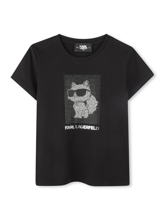 Karl Lagerfeld Kids Тишърт Z30489 S Черен Regular Fit за Момичета цена
