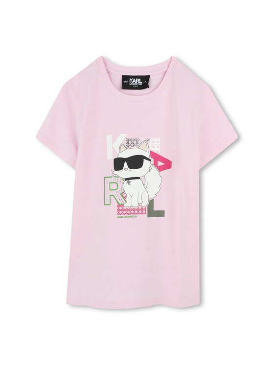 Karl Lagerfeld Kids Тишърт Z30491 S Розов Regular Fit за Момичета цена