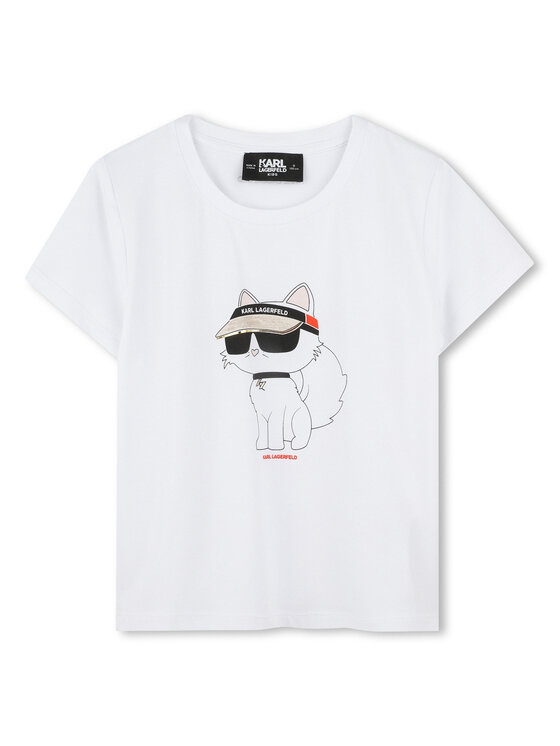 Karl Lagerfeld Kids Тишърт Z30492 D Бял Regular Fit за Момичета цена