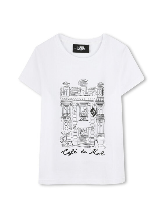 Karl Lagerfeld Kids Тишърт Z30494 S Бял Regular Fit за Момичета цена