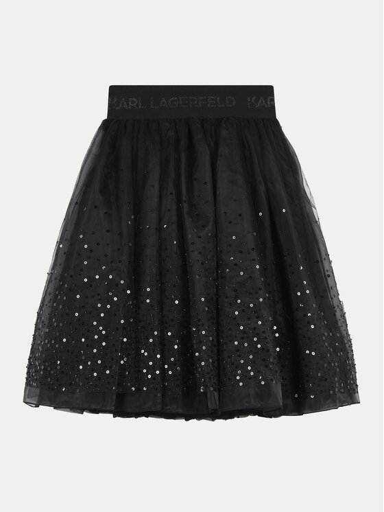 Karl Lagerfeld Kids пола от тюл Z30199 S Черен Regular Fit за Момичета цена
