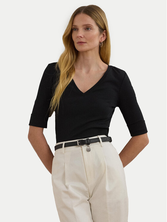 LAUREN RALPH LAUREN Блуза 200815843003 Черен Slim Fit за Жени цена