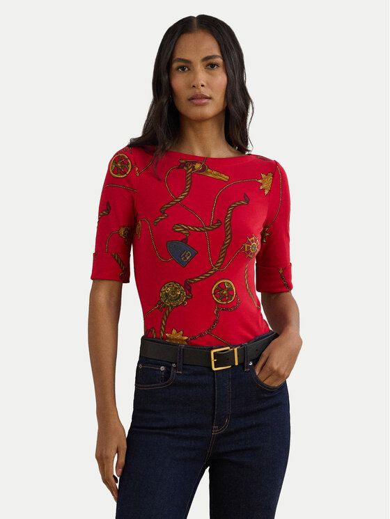 LAUREN RALPH LAUREN Блуза 200957614002 Червен Slim Fit за Жени цена