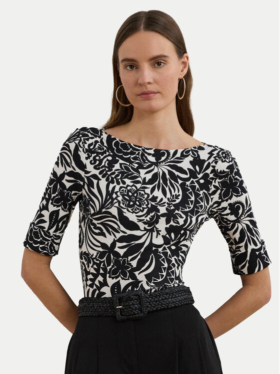 LAUREN RALPH LAUREN Блуза 200963940001 Черен Slim Fit за Жени цена