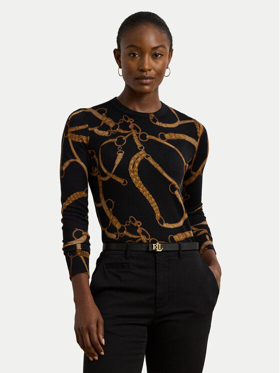 LAUREN RALPH LAUREN Блуза 200971373001 Черен Slim Fit за Жени цена
