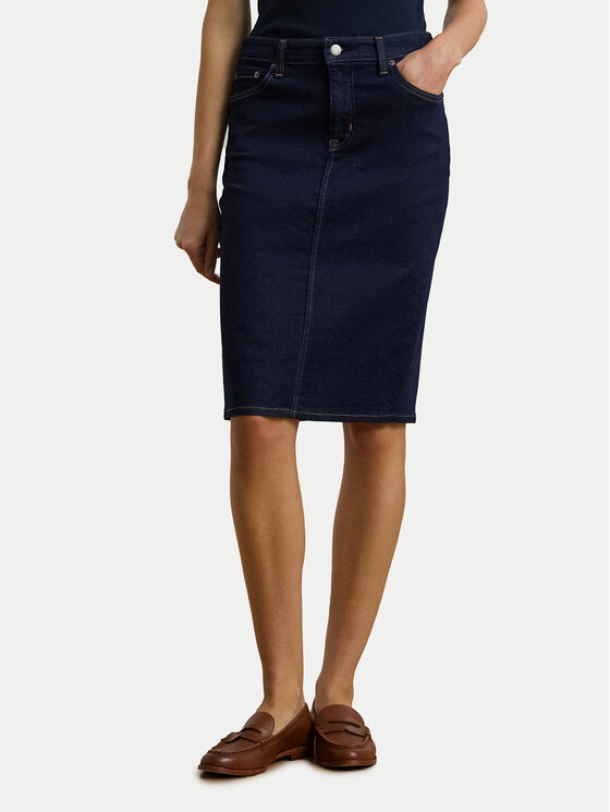LAUREN RALPH LAUREN Дънкова пола 200813134001 Тъмносин Straight Fit за Жени цена