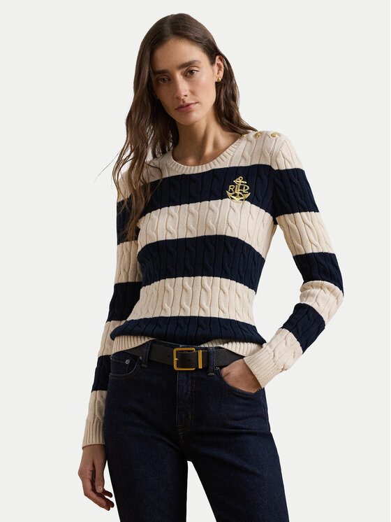 LAUREN RALPH LAUREN Пуловер 200957480002 Екрю Slim Fit за Жени цена