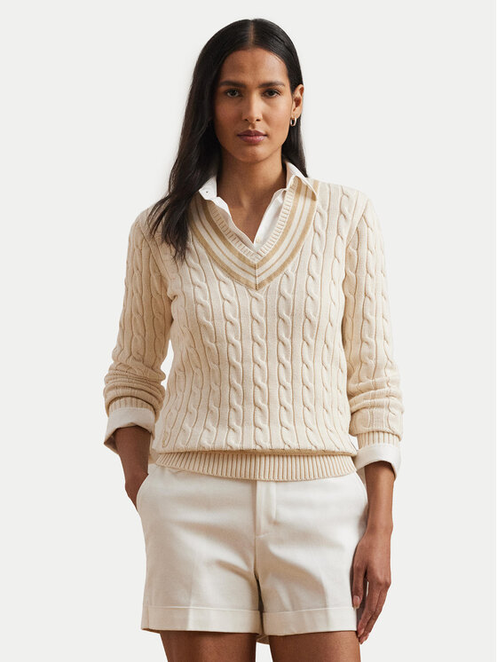 LAUREN RALPH LAUREN Пуловер 200963658001 Екрю Relaxed Fit за Жени цена