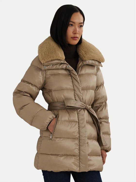 LAUREN RALPH LAUREN Пухено яке 297957500001 Бежов Regular Fit за Жени цена
