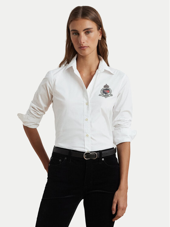 LAUREN RALPH LAUREN Риза 200955258001 Бял Classic Fit за Жени цена