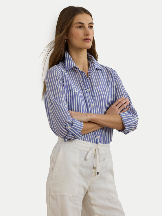 LAUREN RALPH LAUREN Риза 200970150001 Син Relaxed Fit за Жени цена