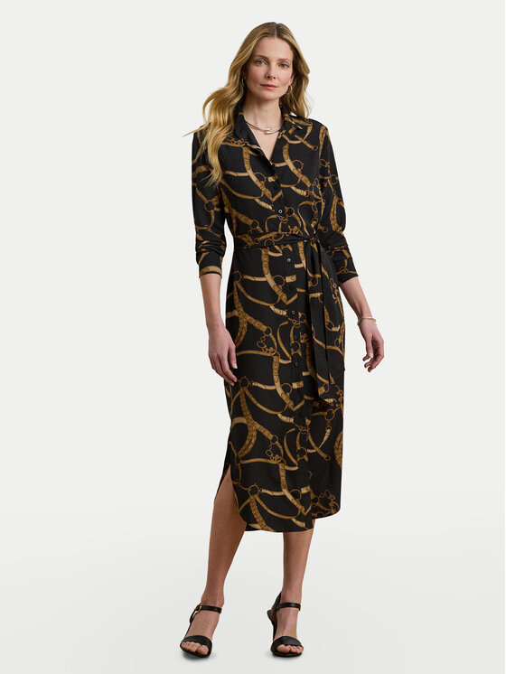 LAUREN RALPH LAUREN Рокля тип риза 200978812001 Черен Straight Fit за Жени цена
