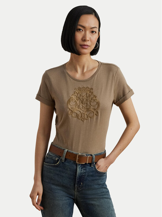 LAUREN RALPH LAUREN Тишърт 200963905002 Бежов Relaxed Fit за Жени цена
