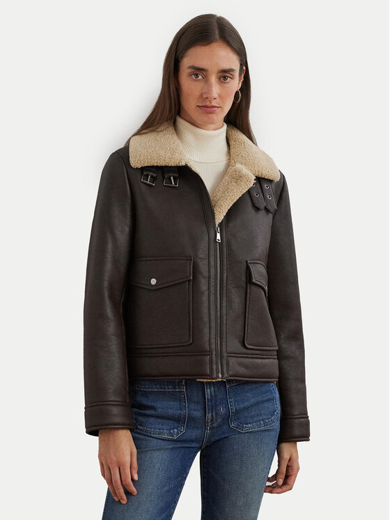 LAUREN RALPH LAUREN Яке от имитация на кожа 297957530001 Кафяв Regular Fit за Жени цена