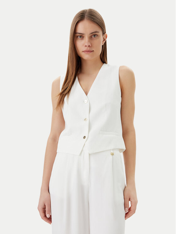 LOLA CASADEMUNT Елек LS2502007 Бял Regular Fit за Жени цена