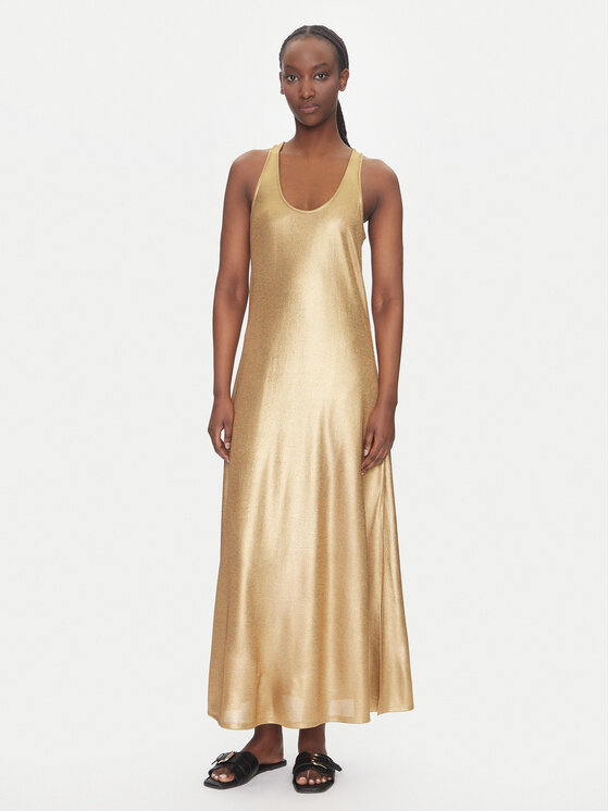 LOLA CASADEMUNT Лятна рокля LS2516020 Златист Relaxed Fit за Жени цена