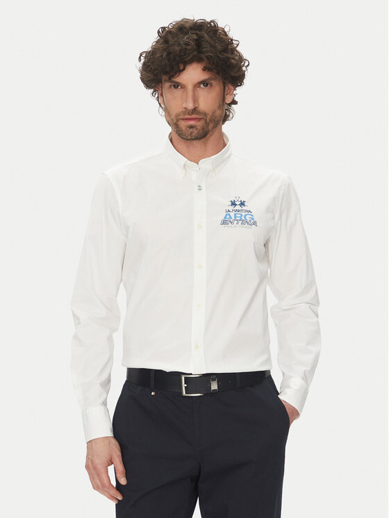 La Martina Риза Alfred MAC601 PP483 Бял Regular Fit за Мъже цена