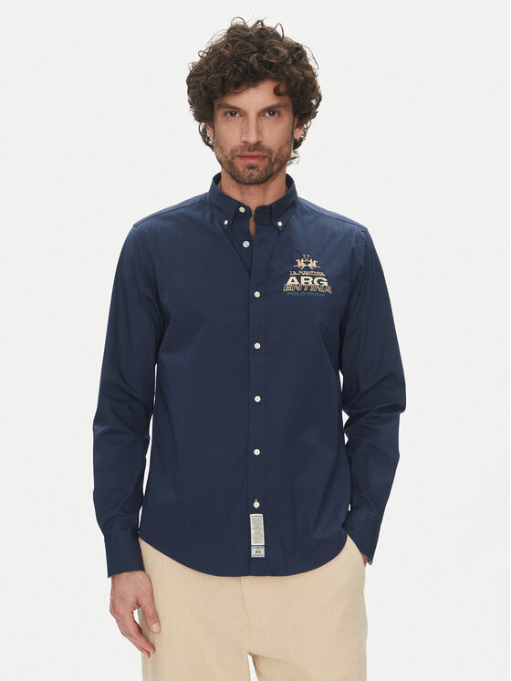 La Martina Риза Alfred MAC601 PP483 Тъмносин Regular Fit за Мъже цена