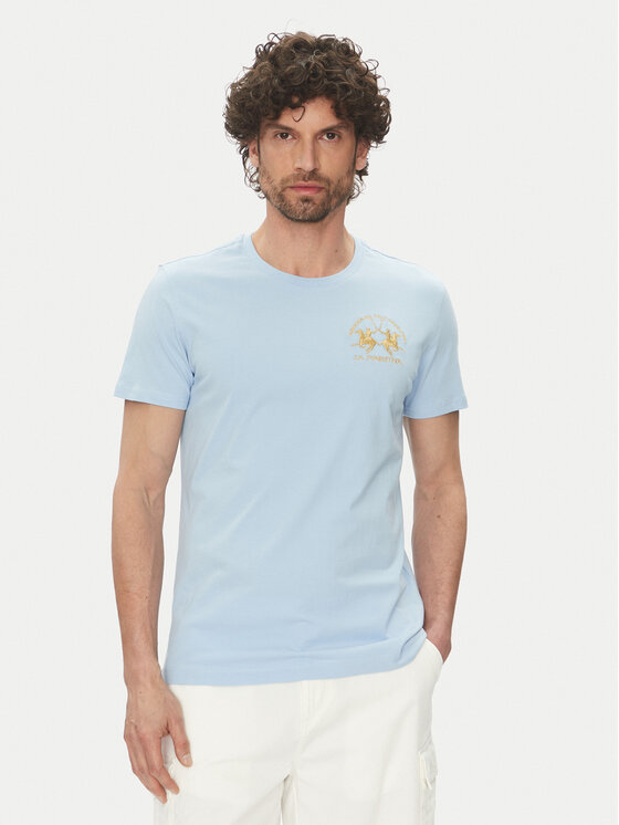 La Martina Тишърт Vernie MAR009 JS206 Светлосиньо Regular Fit за Мъже цена
