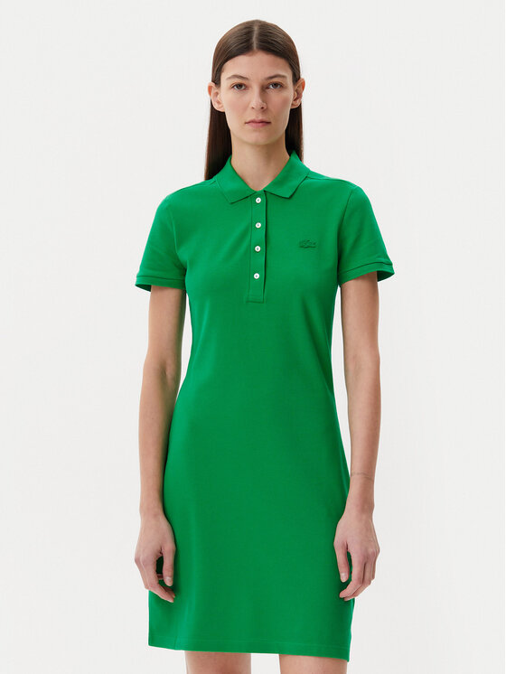 Lacoste Ежедневна рокля EF5473 Зелен Slim Fit за Жени цена