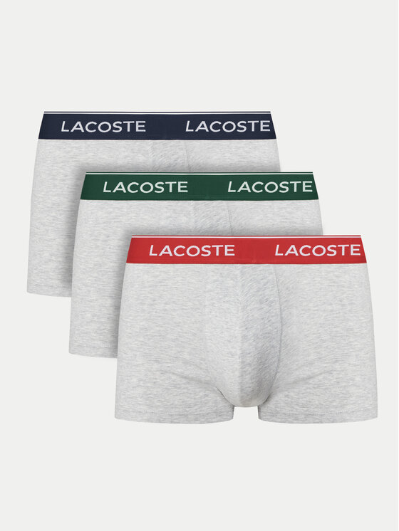 Lacoste Комплект 3 чифта боксерки 5H1297 Сив за Мъже цена