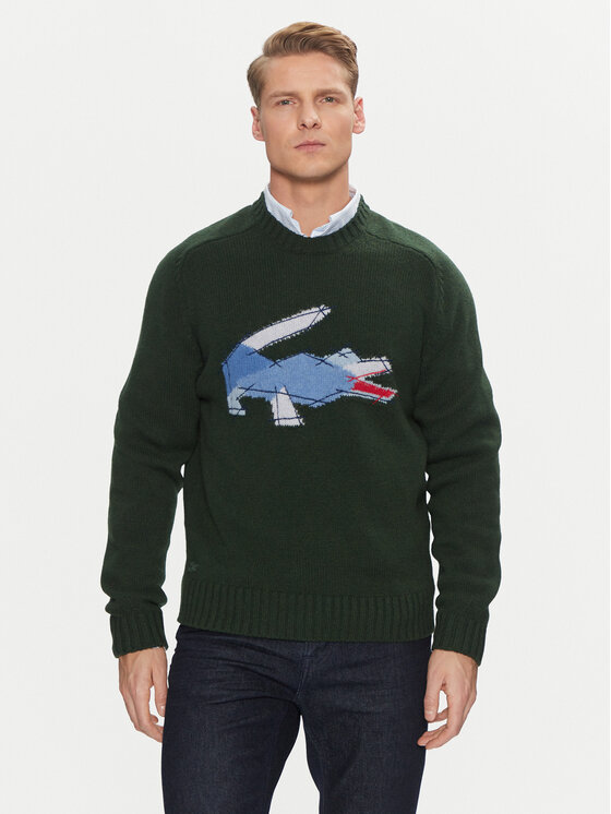 Lacoste Пуловер AH3145 Зелен Classic Fit за Мъже цена