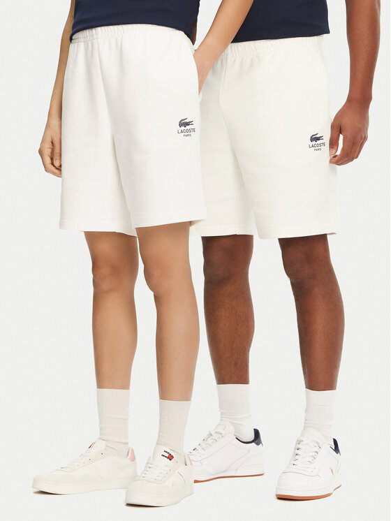 Lacoste Спортни шорти Unisex GH0990 Екрю Regular Fit за Унисекс цена