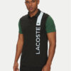 Lacoste Тениска с яка и копчета DH8940 Черен Regular Fit цвят на ниска цена