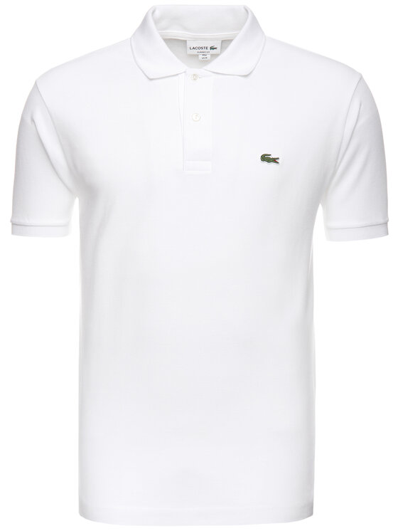 Lacoste Тениска с яка и копчета L1212 Бял Classic Fit за Мъже цена