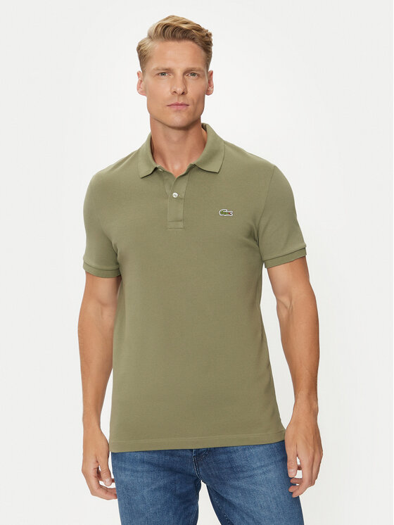 Lacoste Тениска с яка и копчета PH4012 Каки Slim Fit за Мъже цена