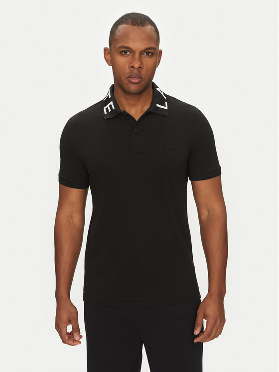 Lacoste Тениска с яка и копчета PH9538 Черен Slim Fit за Мъже цена