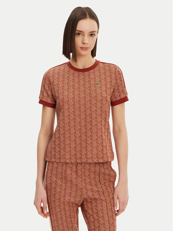 Lacoste Тишърт TF3244 Оранжев Slim Fit за Жени цена
