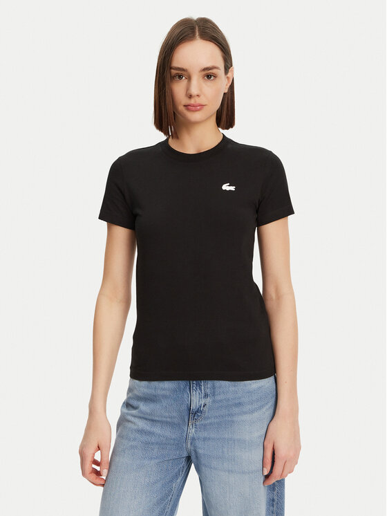 Lacoste Тишърт TF9246 Черен Slim Fit за Жени цена