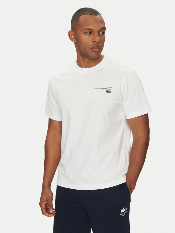 Lacoste Тишърт TH9880 Бял Regular Fit за Мъже цена