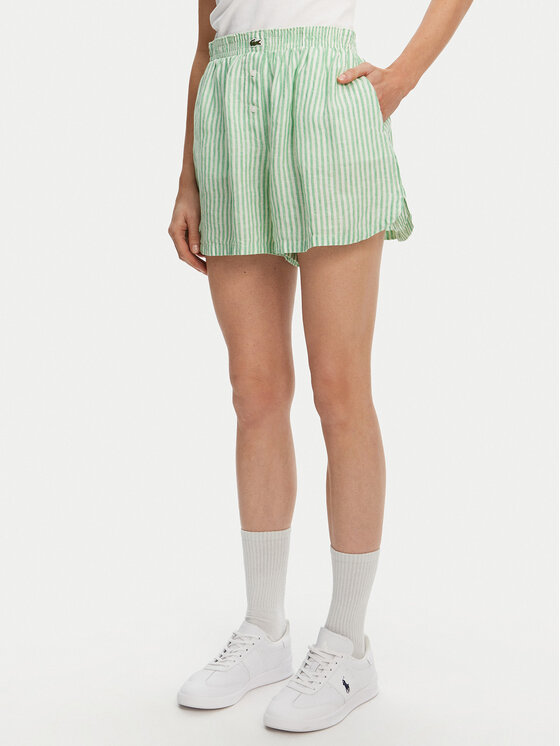 Lacoste Шорти от плат FF0226 Зелен Relaxed Fit за Жени цена