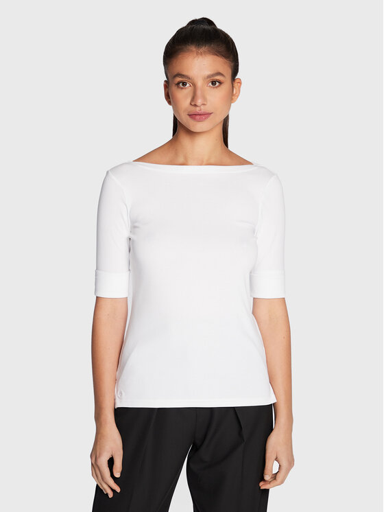 Lauren Ralph Lauren Блуза 200654963 Бял Regular Fit за Жени цена