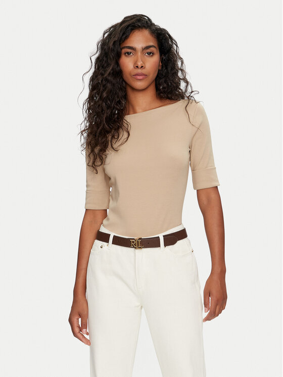 Lauren Ralph Lauren Блуза 200654963177 Бежов Slim Fit за Жени цена