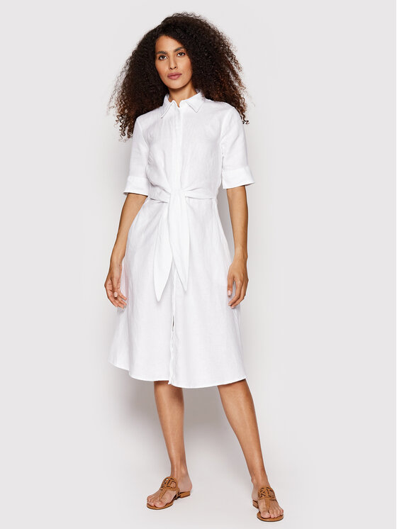Lauren Ralph Lauren Рокля тип риза 200831364001 Бял Regular Fit за Жени цена