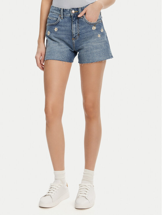 Lee Дънкови шорти Rider 112363785 Син Straight Fit за Жени цена